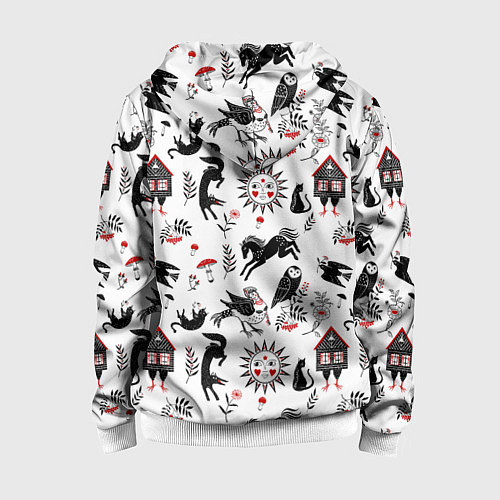 Детская толстовка на молнии Русские сказки / 3D-Белый – фото 2