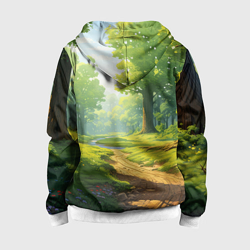 Детская толстовка на молнии Fabulous forest / 3D-Белый – фото 2