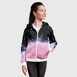 Толстовка на молнии детская Розовая текстура с лепестками, цвет: 3D-белый — фото 2