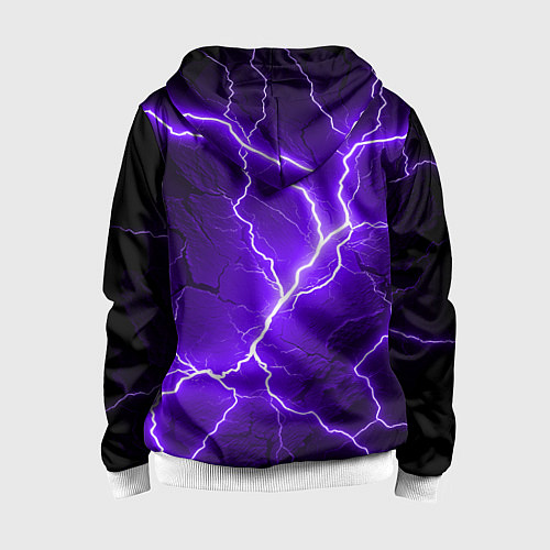 Детская толстовка на молнии Color purple black / 3D-Белый – фото 2