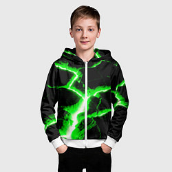 Толстовка на молнии детская Разлом, цвет: 3D-белый — фото 2