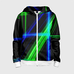 Толстовка на молнии детская Color blue black green, цвет: 3D-белый