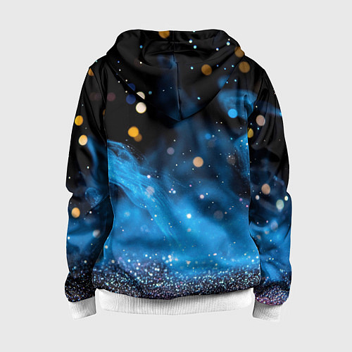 Детская толстовка на молнии Синяя текстура бокке / 3D-Белый – фото 2