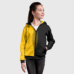 Толстовка на молнии детская Чёрно-жёлтый пополам с переходом, цвет: 3D-черный — фото 2