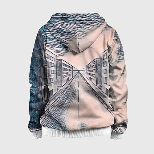 Детская толстовка на молнии Сумрачный город / 3D-Белый – фото 2