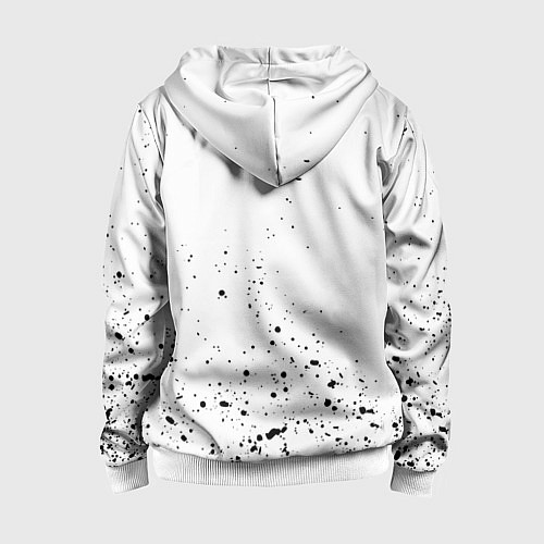 Детская толстовка на молнии Ведьмак брызги красок / 3D-Белый – фото 2