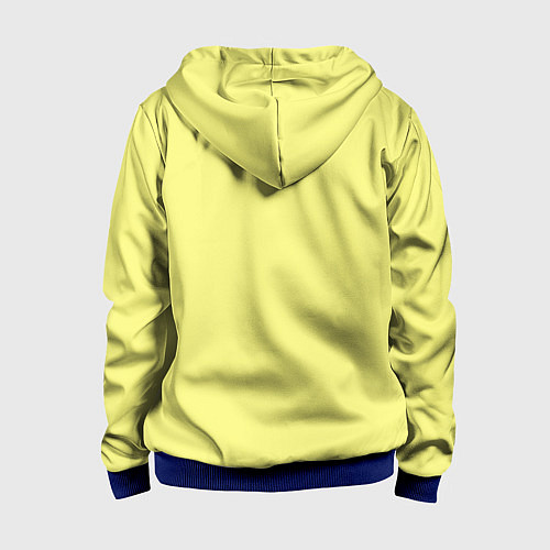 Детская толстовка на молнии Сливочно жёлтый цвет / 3D-Синий – фото 2