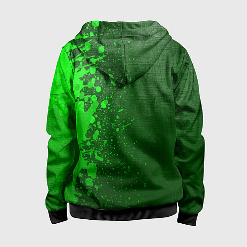 Детская толстовка на молнии Assassins Creed - green gradient по-вертикали / 3D-Черный – фото 2