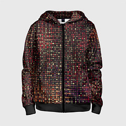 Толстовка на молнии детская Тёмный красный абстрактный мелкий паттерн, цвет: 3D-черный