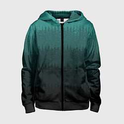 Детская толстовка на молнии Тёмный бирюзовый градиент текстурный полосы