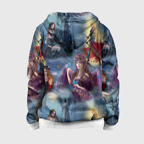 Детская толстовка на молнии Ведьмы и волшебницы / 3D-Белый – фото 2
