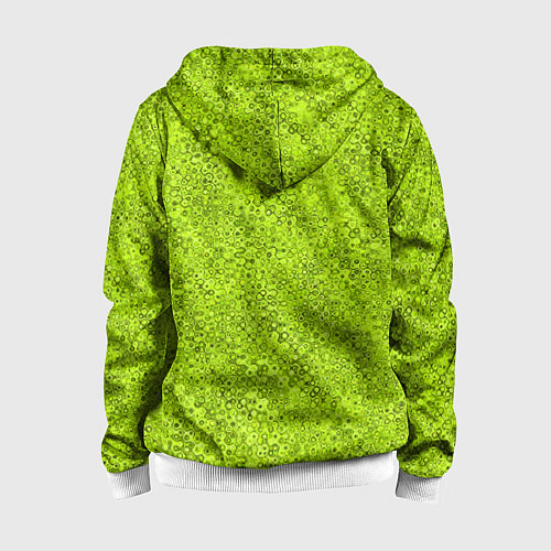 Детская толстовка на молнии Салатовый текстурированный / 3D-Белый – фото 2