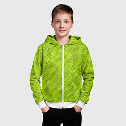 Толстовка на молнии детская Салатовый текстурированный, цвет: 3D-белый — фото 2