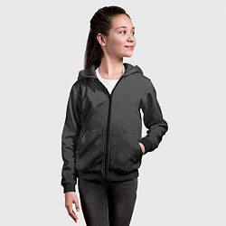Толстовка на молнии детская Угольный серый текстурированный градиент, цвет: 3D-черный — фото 2