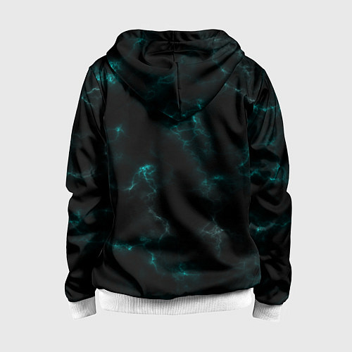 Детская толстовка на молнии Color black turquoise / 3D-Белый – фото 2