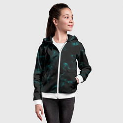 Толстовка на молнии детская Color black turquoise, цвет: 3D-белый — фото 2