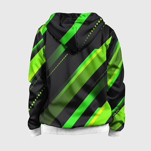 Детская толстовка на молнии Color black green / 3D-Белый – фото 2