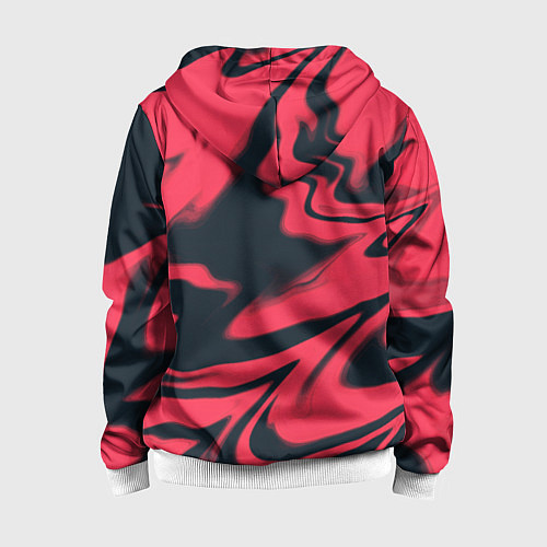 Детская толстовка на молнии Color black red / 3D-Белый – фото 2