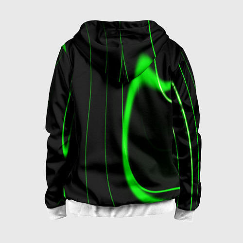 Детская толстовка на молнии Color green light green black / 3D-Белый – фото 2