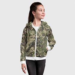 Толстовка на молнии детская Камуфляж защитный пиксельный, цвет: 3D-белый — фото 2