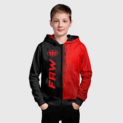 Толстовка на молнии детская FAW - red gradient по-вертикали, цвет: 3D-черный — фото 2