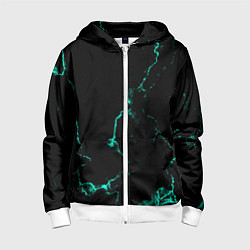 Детская толстовка на молнии Color black turquoise