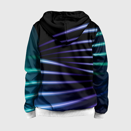 Детская толстовка на молнии Color black blue / 3D-Белый – фото 2