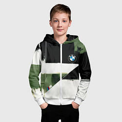 Толстовка на молнии детская BMW логотип, цвет: 3D-белый — фото 2