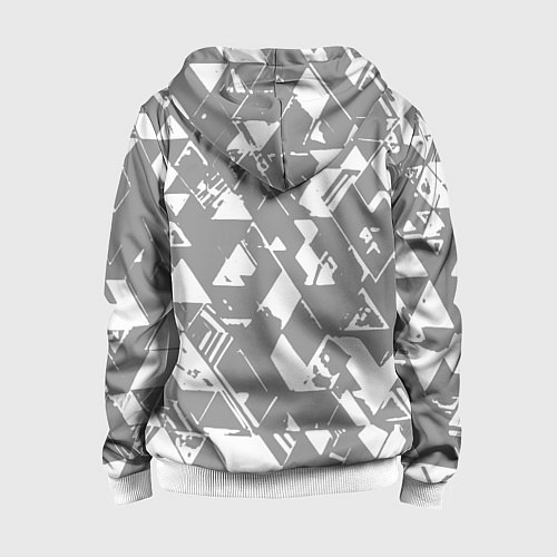 Детская толстовка на молнии Светлый серый геометричный паттерн / 3D-Белый – фото 2