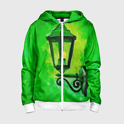 Детская толстовка на молнии Уличный зелёный фонарь