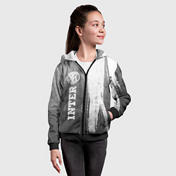 Толстовка на молнии детская Inter - grey gradient по-вертикали, цвет: 3D-черный — фото 2