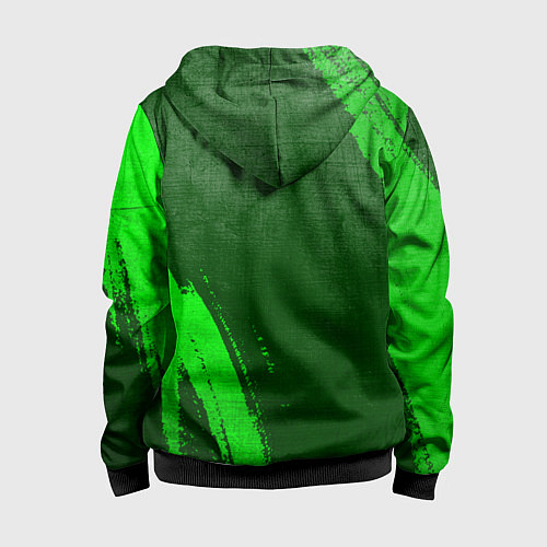 Детская толстовка на молнии Sporting - green gradient вертикально / 3D-Черный – фото 2