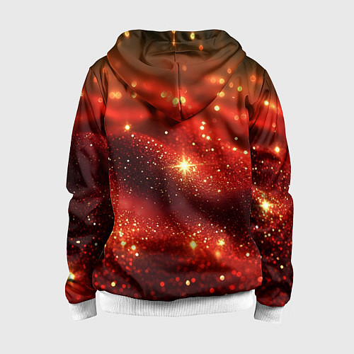 Детская толстовка на молнии Красная зернистая текстура / 3D-Белый – фото 2