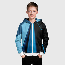 Толстовка на молнии детская Black blue, цвет: 3D-белый — фото 2