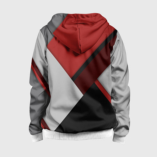 Детская толстовка на молнии Color black red grey / 3D-Белый – фото 2