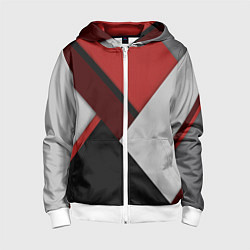 Толстовка на молнии детская Color black red grey, цвет: 3D-белый