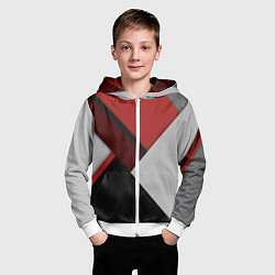 Толстовка на молнии детская Color black red grey, цвет: 3D-белый — фото 2