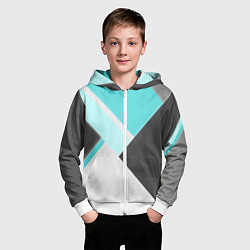 Толстовка на молнии детская Color black blue, цвет: 3D-белый — фото 2
