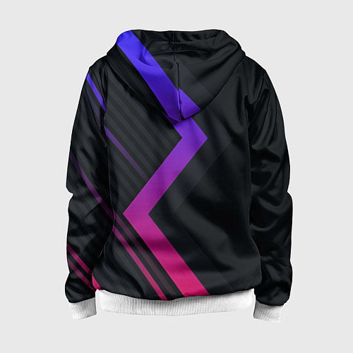 Детская толстовка на молнии Color black line / 3D-Белый – фото 2