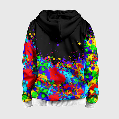 Детская толстовка на молнии Payday2 неоновые краски / 3D-Белый – фото 2