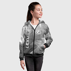 Толстовка на молнии детская Lexus - grey gradient вертикально, цвет: 3D-черный — фото 2