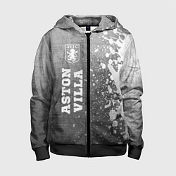 Толстовка на молнии детская Aston Villa - grey gradient по-вертикали, цвет: 3D-черный