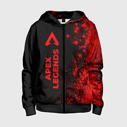 Толстовка на молнии детская Apex Legends - red gradient по-вертикали, цвет: 3D-черный