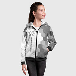 Толстовка на молнии детская Volkswagen - white gradient по-вертикали, цвет: 3D-черный — фото 2