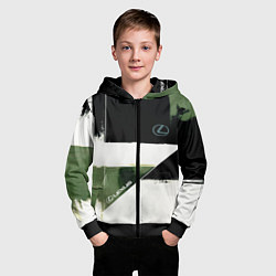 Толстовка на молнии детская Lexus логотип, цвет: 3D-черный — фото 2