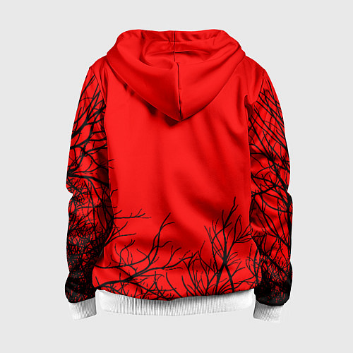 Детская толстовка на молнии Лого ведьмак деревья / 3D-Белый – фото 2