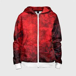 Детская толстовка на молнии Абстракция - red shabby wall