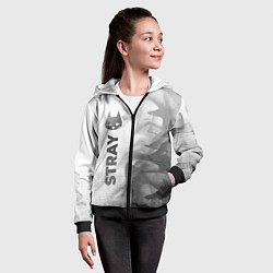 Толстовка на молнии детская Stray - white gradient по-вертикали, цвет: 3D-черный — фото 2