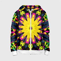 Толстовка на молнии детская Звездный калейдоскоп, цвет: 3D-белый