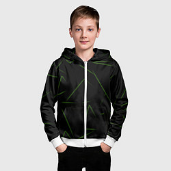 Толстовка на молнии детская Color green line, цвет: 3D-белый — фото 2